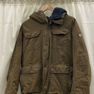 Kuhl Men Brown Full Zip Sherpa Lined Kollusion Utility Jacket - Size M